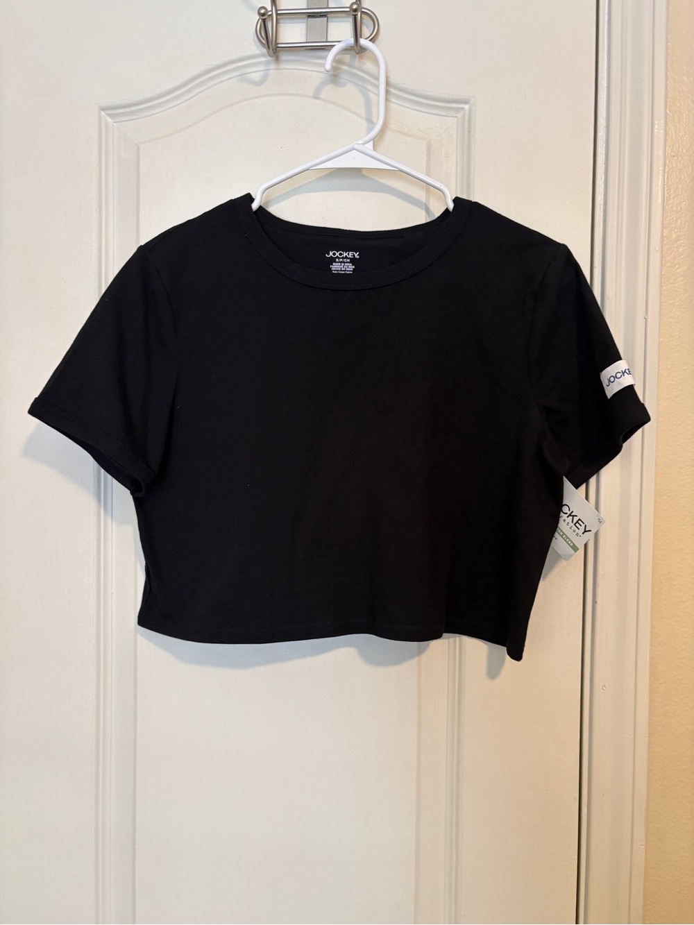 Jockey Black Cropped Crewneck Tee